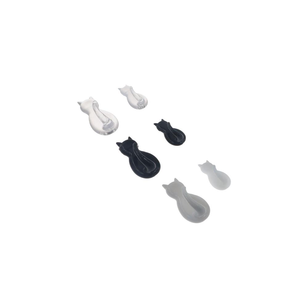 2 Pcs Self-adhesive Cat Hooks Transparent Cat Key Holder Cat Shape Wall Hook  Bathroom