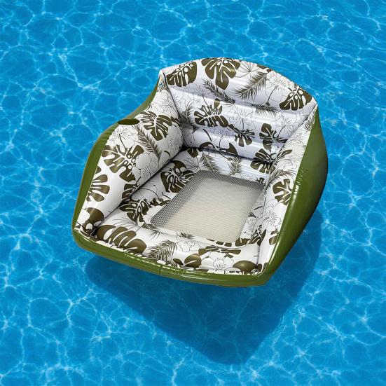 Inflatable Pool Floats for Adult, Heavy Duty Floating Lounge Chair, Swimming Pool Hammock Seat with Cup Holder for Summer Party, Lake Beach
