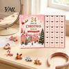 Christmas Party Hair Styling 24-Day Clip Advent Calendar, Girls Countdown Box with Sweet Style Accessories 24 Cute Hairpins, Holiday Gift, DIY Clips