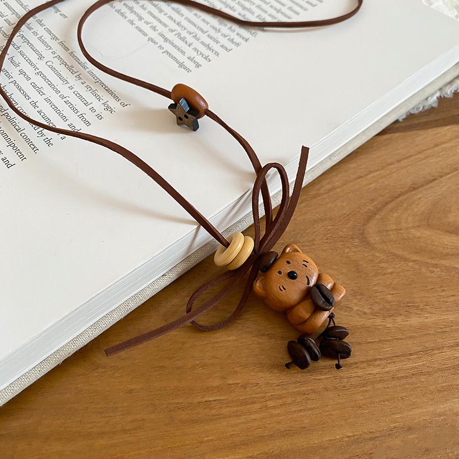 Beaded Apple Coffee Cup Pendant Necklace - Minimalist and Sweet Sweater Chain