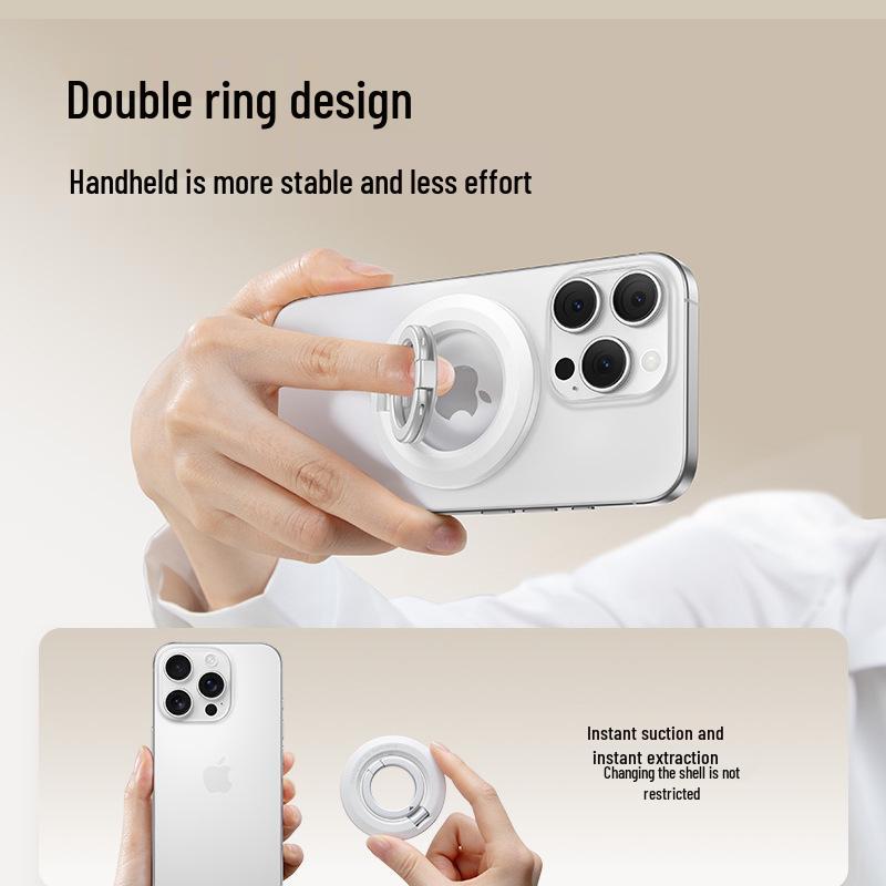 Magnetic 360° Rotating Dual-Sided Phone Holder with Folding Ring Support