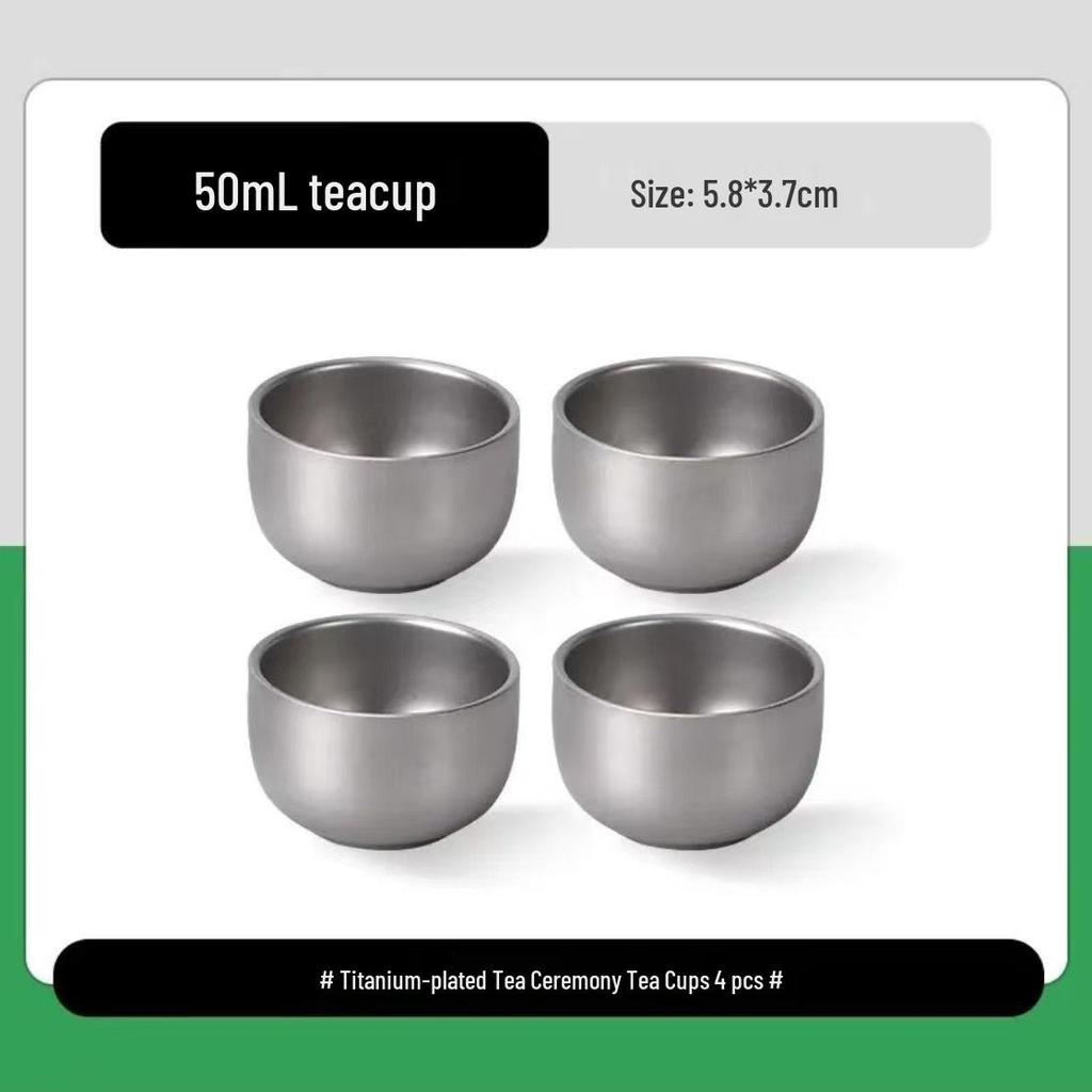 Portable Pure Titanium Tea Set: Anti-Scald, Outdoor Camping, Travel-Friendly Tea Maker