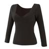 V Neck Women Thermal Clothes Solid Color Invisible Thermal Underwear Velvet Fleece Lingerie Warmth Long Tops Autumn/Winter