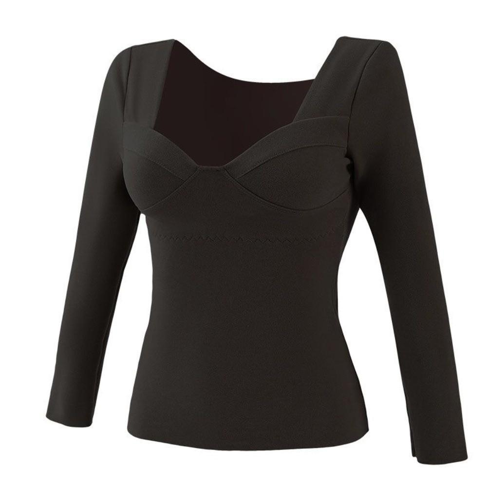 V Neck Women Thermal Clothes Solid Color Invisible Thermal Underwear Velvet Fleece Lingerie Warmth Long Tops Autumn/Winter