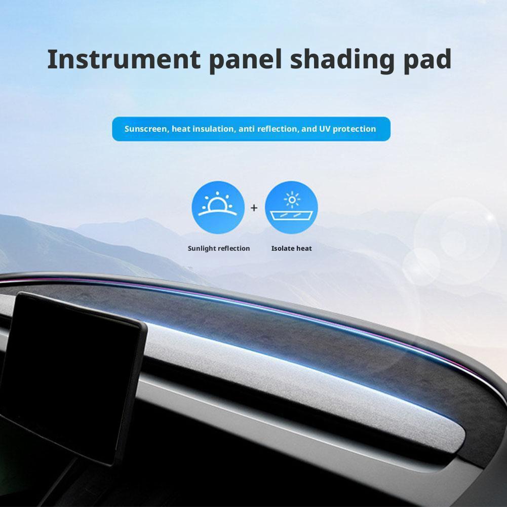 Suede Dashboard Cover Pad for Tesla Model Y Model 3 Sunshade Anti-UV Dash Mat Non-slip Decorative Pads Interior Auto Accessories