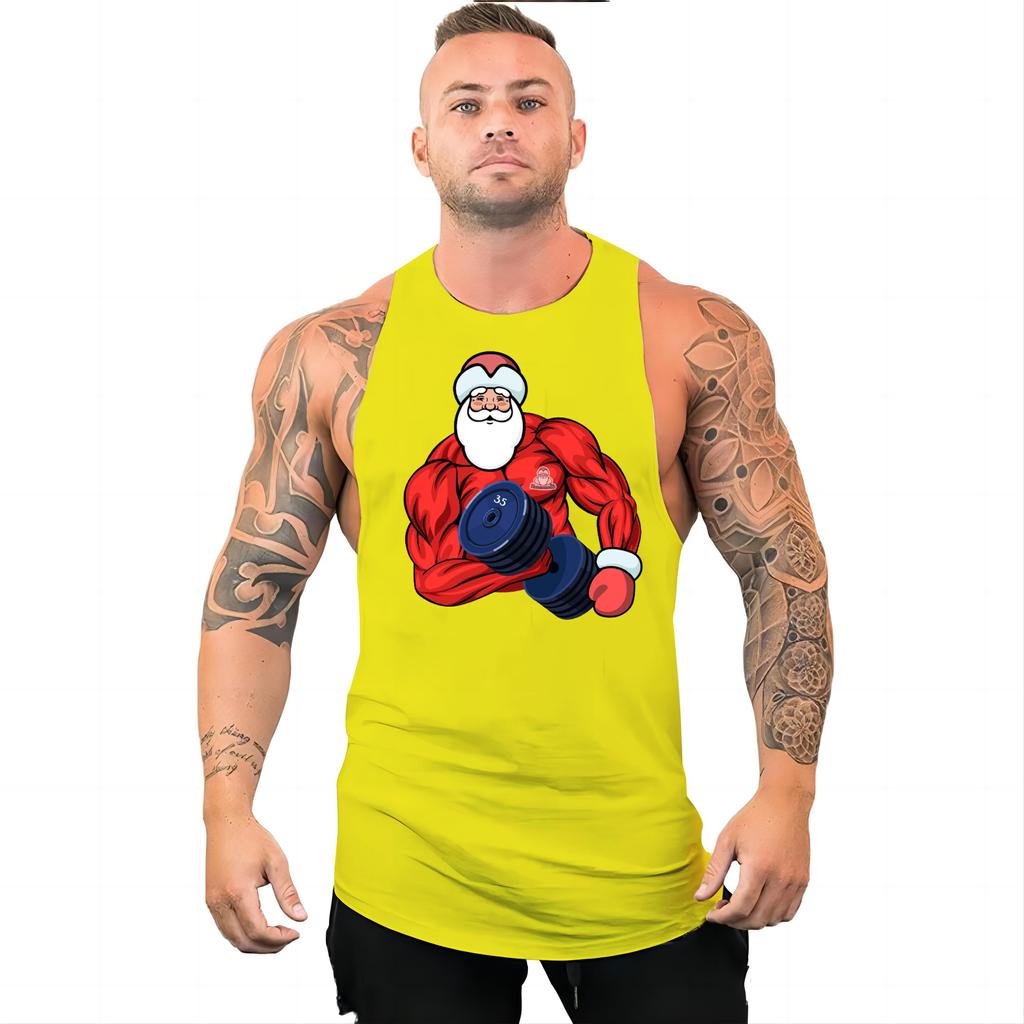 Gym Sports Men's Vest Fashion Multi-color Fun Printed Tracksuit Top Comfortable Lightweight Breathable Quick-drying Vest Top