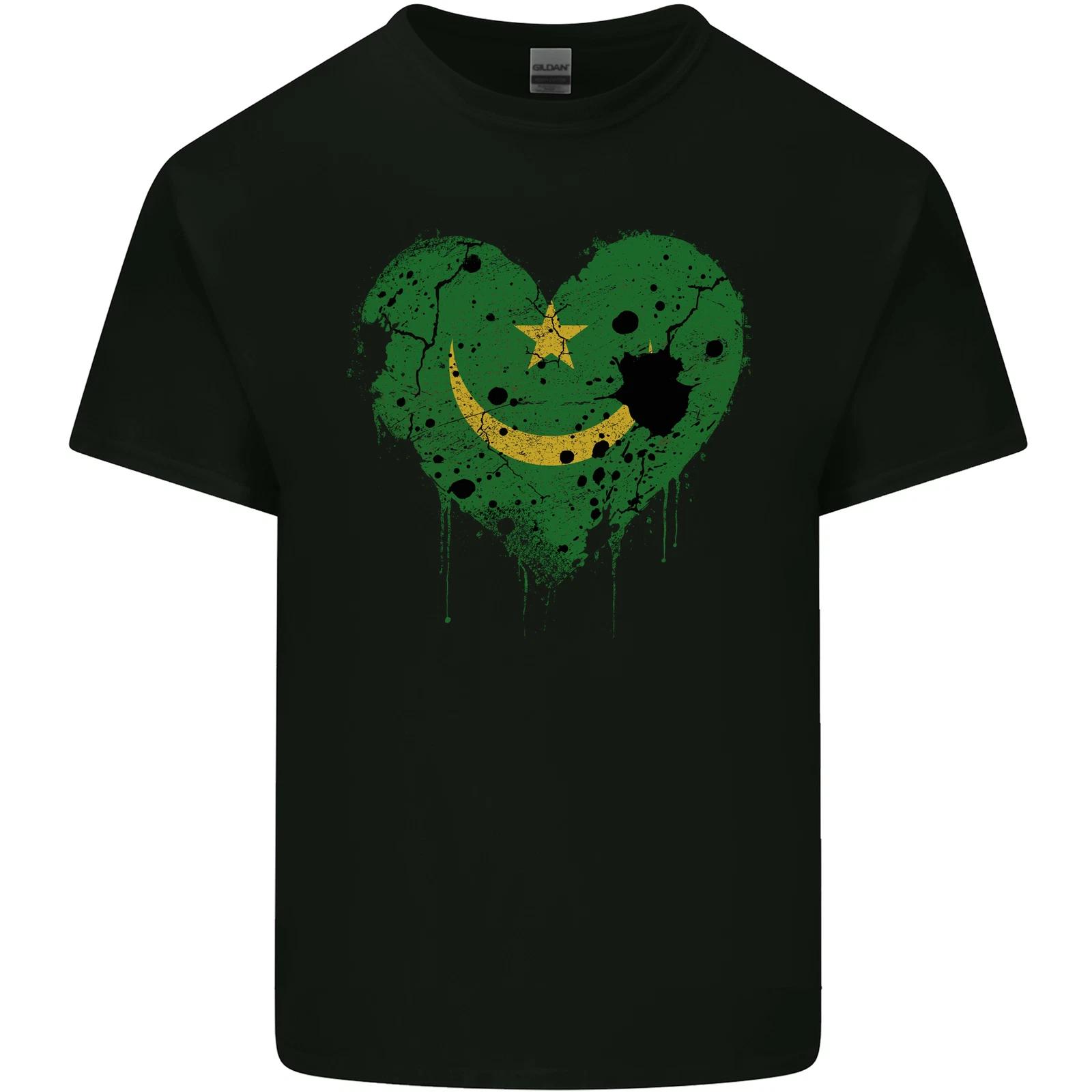 Love Mauritania Flag Mauritanian Day Football Kids T-Shirt Childrens 2XL