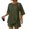Women's Loose And Fashionable  Casual Short Sleeved Shorts Two-piece Set