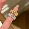 Original Design Fashion New Crystal Flower Adjustable Ring Women Personalized Stainless Steel Ring Luxury Jewelry Accessories