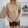 Autumn Winter Vintage Loose Knitwear Pullover Sweater Long Sleeve Solid Color Top O Neck