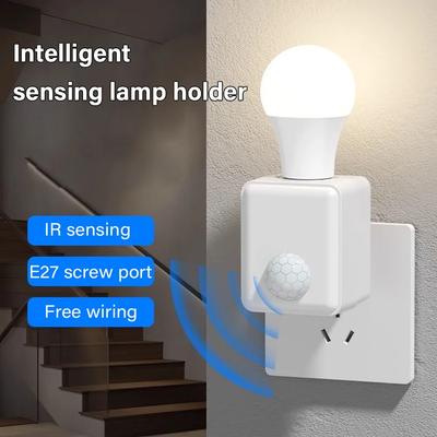 Base per Lampada LED E27 Spina EU Con Sensore di Movimento PIR Radar Induzione Portalampada Adattatore Convertitore Regolabile