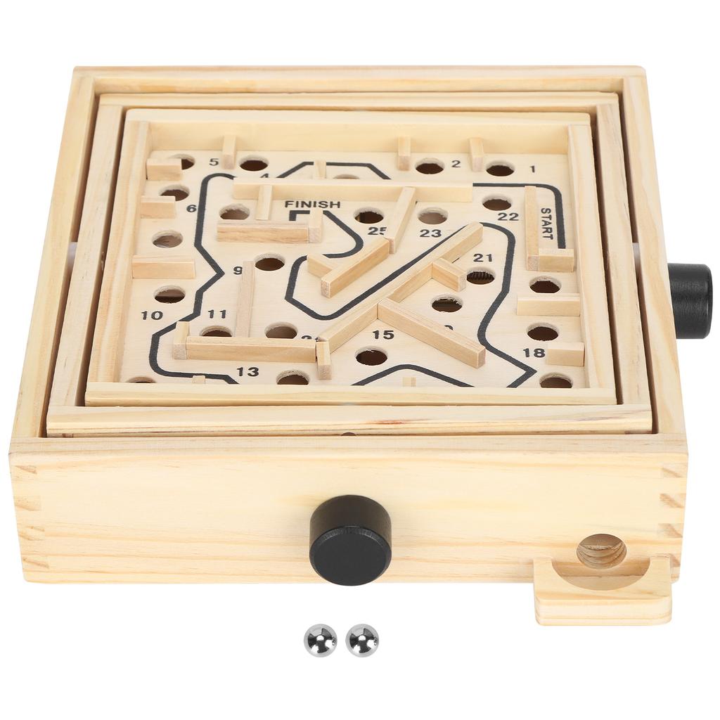Wooden Maze Game Labyrinth Board Track Ball Puzzle Gaming Educational Toy