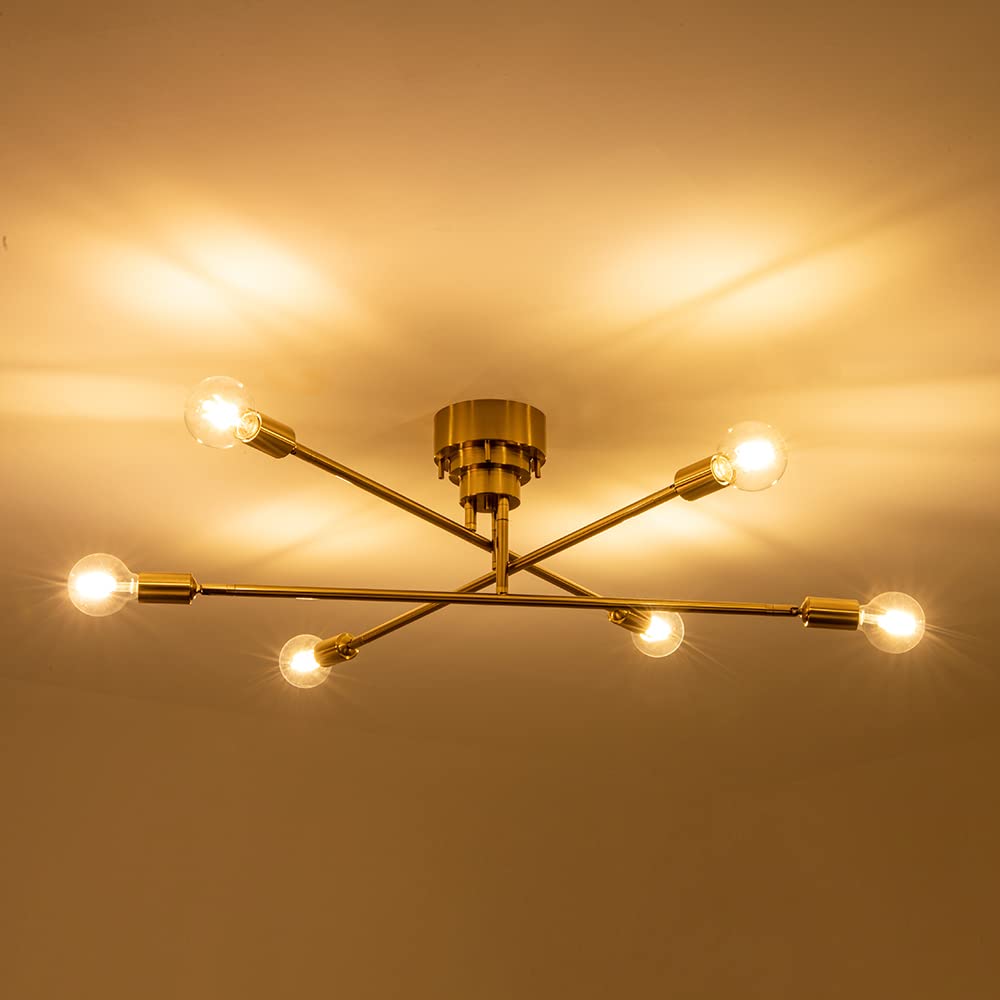 Chende Ceiling 6 LED Ceiling Nordic Adjustable Modern Pendant Living Room Bulbs Sold Light, Lights, Brass, Spotlights, E26, Lighting, Style, Angle,