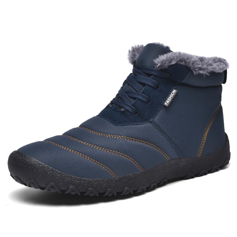 2025 winter cotton boots are popular, warm and thickened large-size cotton shoes, northern soft-soled men's medium-top snow boots.