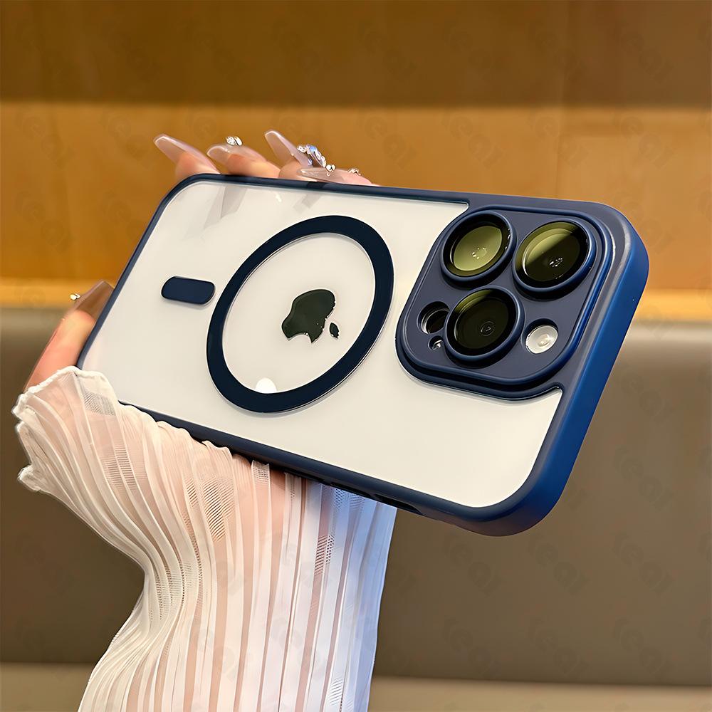 Akrylový Průhledný Magnetický Sací Vhodný pro Pouzdro na Mobilní Telefon IPhone16 Plně Zahrnující Objektiv Macaron IPhone15 Ochranné Pouzdro