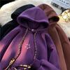 Winter Thickened Fleece Oversize Hooded Sweatshirt Women Loose Casual Pullover Long Sleeve Top