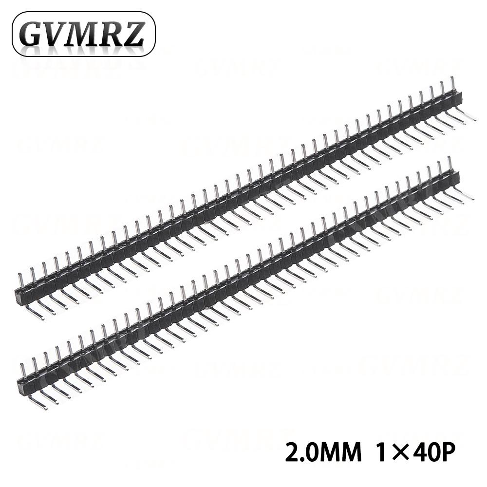 10PCS 2.0mm 40 Pin Male Single Row Pin Header Strip 1*40P 2mm Male Pin Header Connector 2*40P