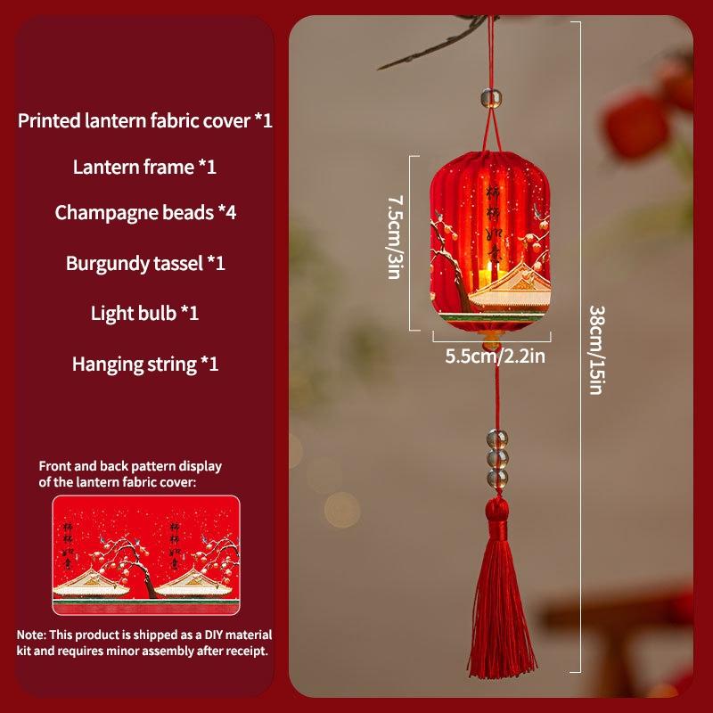 Year New Hanging Ornament Red Glowing Lanterns Chinese Mini Led Red Lantern Spring Festival Hanging Decoration