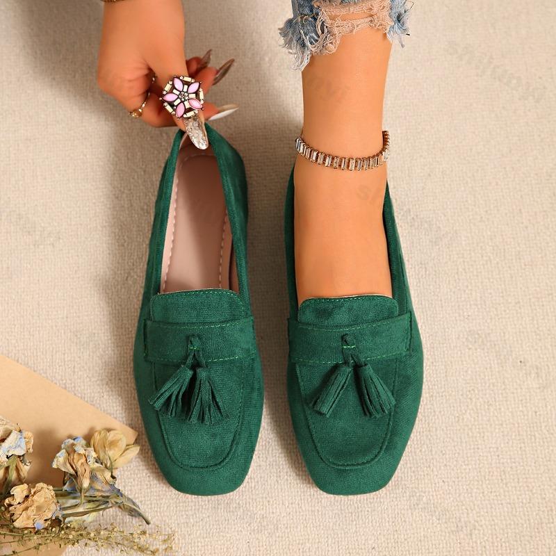 Woman's Flat Shoes Large Size Spring New Fashion Square Toe Comfortable Soft Ballet Flats Simple Versatile Casual Slip On Shoes