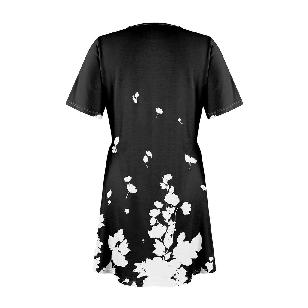 Rochii cu mânecă scurtă, cu mânecă scurtă, cu buzunare, cu gât pătrat, ocazional de vară