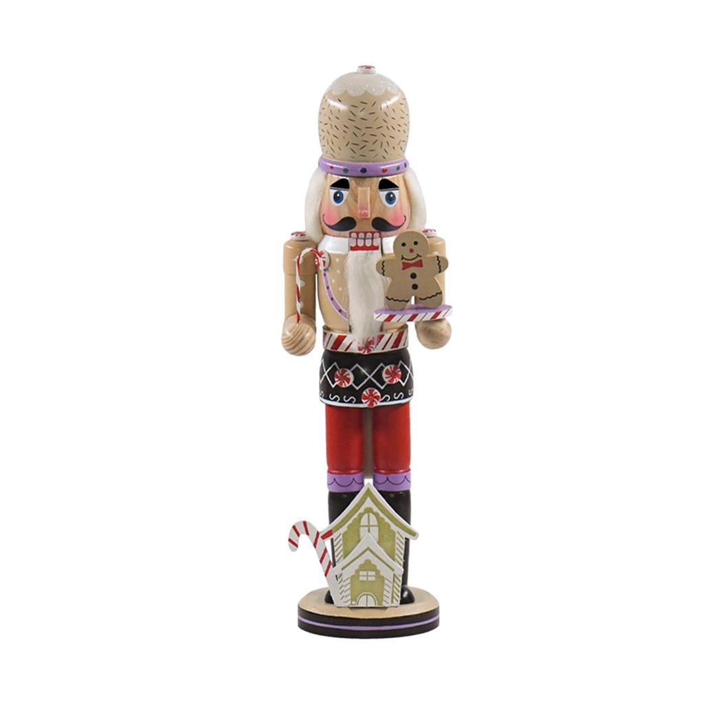 Nutcracker Figure Doll Wooden Nutcracker for Desktop Fireplace Decoration
