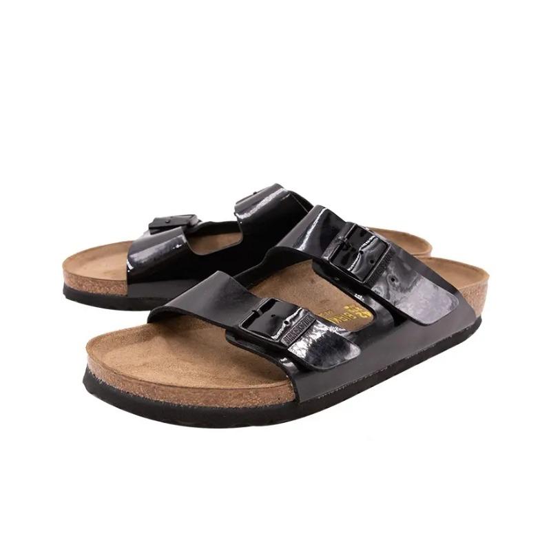 Birkenstock Arizona Unisex Faux Leather Stylish Casual Cork Silent Slide Sandals Black 1005292 37