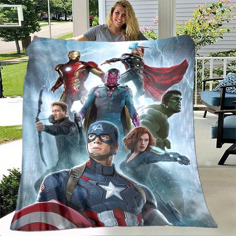 1pc Avengers Printing Blanket - Soft, All-Season Throw for Living Room, Bedroom,Personalized Gift with Adorable Cartoon Design