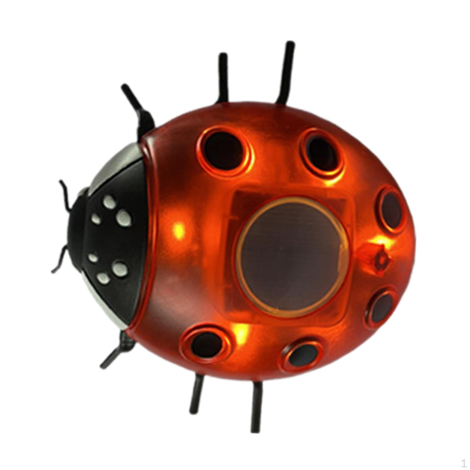 

Божья коровка Садовое украшение на открытом воздухе с солнечными лампами, статуя, водонепроницаемый электрический забор красный