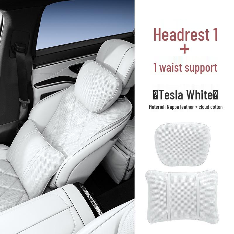 Premium Maybach S-Class Headrest & Breathable Lumbar Support Cushion