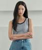MIND BRIDGE WOMEN [W] Modified Ribbed Blue Striped Top