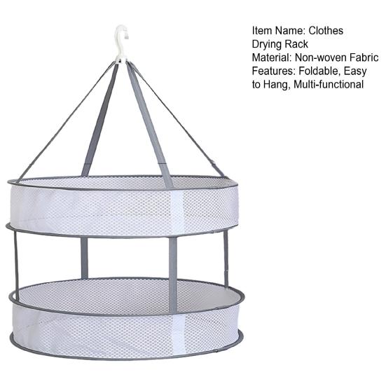 Foldable Mesh Clothes Drying Rack Hanging Sweater Socks Underwear Delicate Garments Dryer Net Lay Flat Collapsible Laundry Clothes Drying Basket
