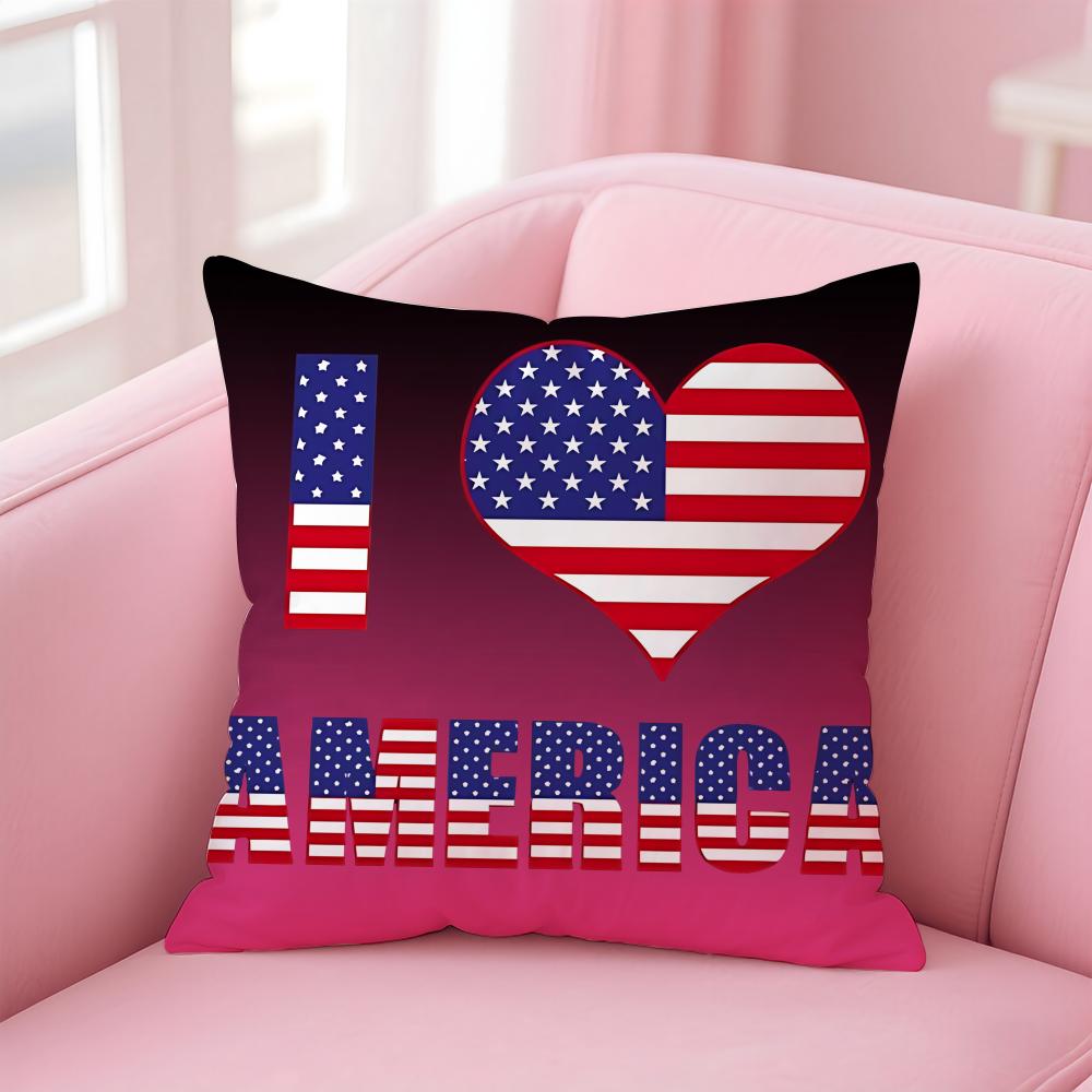 United States USA Flag Cushion Cover EcoFriendly Odorless Healthy Pillowcase Soft  Comfortable KidSafe No Filling