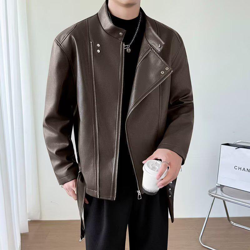 Men's Black Winter Lambswool Berber Fleece Jacket - Thick, Trendy, Fur-Lined, Lapel, Large Size Coat