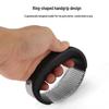 Stainless Steel Garlic Press & Peeler - Manual Ring-shaped Masher & Mincer Tool for Kitchen Use
