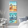 Nordic Vintage Travel Cities Poster Africa Morocco Arabic Landscape Canvas Painting For Living Room Israel Wall Art Decorative