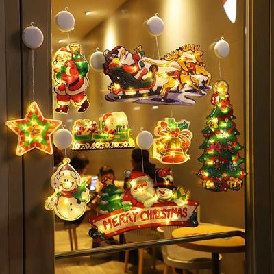 Lumières décoratives de Noël, lumières à ventouse du Père Noël, décorations d'arbre de Noël, lumières de style festif, décorations d'éclairage de fenêtre