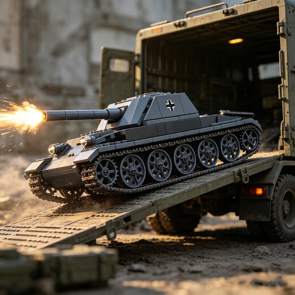 II Wojna Światowa Rheinmetall transporter broni Zestaw Model w skali, 1:Skala 35, Czołg Gąsienicowy Zabawka Klockowa dla Chłopców i Dziewczynek