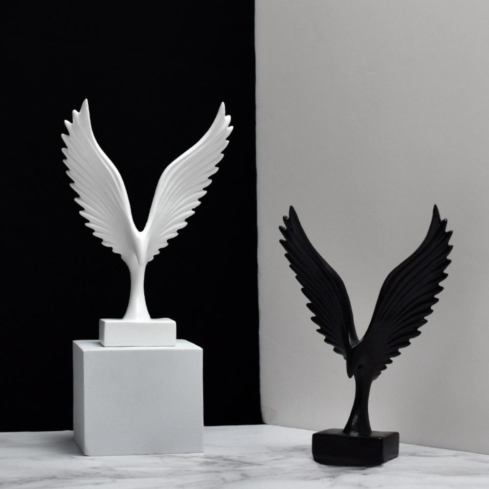 European Eagle/Angel Wing Statue Sculpture Figurine Resin Dapeng Spreading Collection Miniature for TV Cabinet Home Decoration