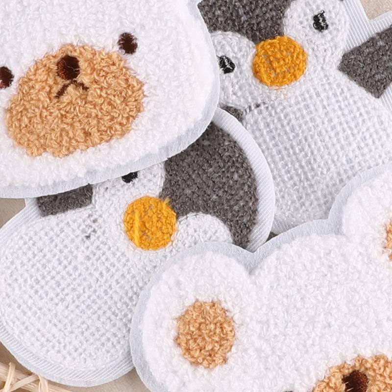 Chenille Cartoon Bear & Penguin Embroidery Patch - Clothing Accessories