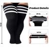 1 [Air Plus Size Womens Thigh High Socks For Thick Thighs- Extra Long Striped Thick Over The Knee Socks- Leg Warmer Boot Socks