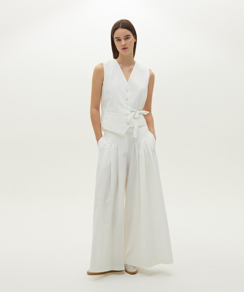 Meuameu Layered Pin Tuck Slacks