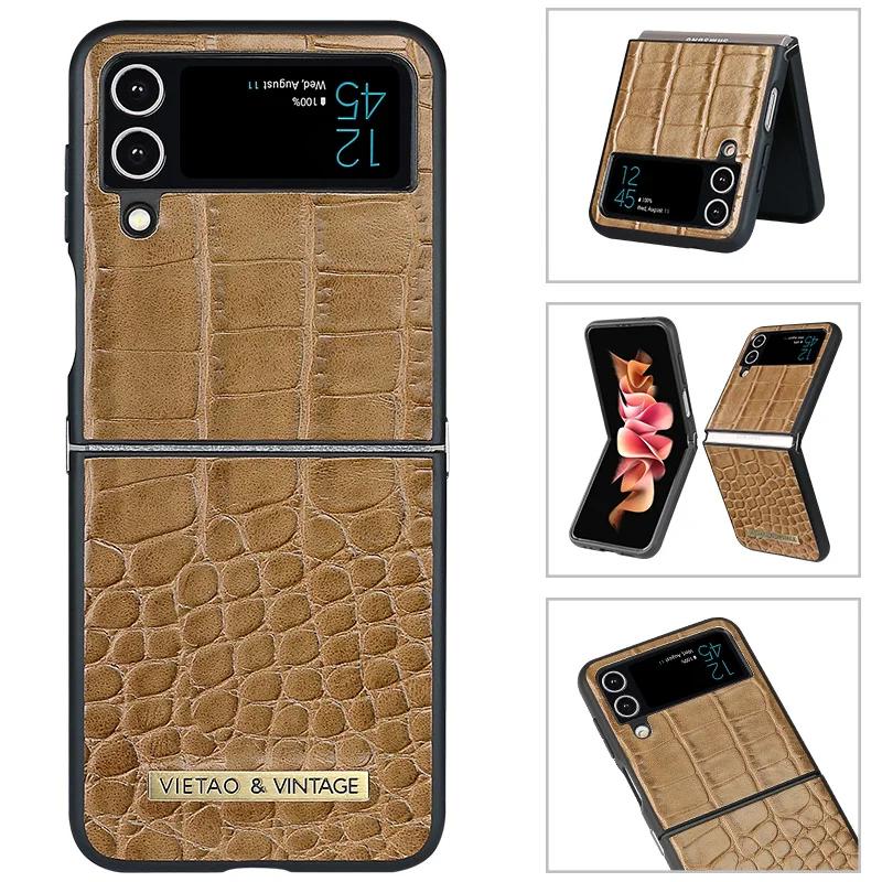 Solid Color High-end Texture Suitable for Business People PU Leather Phone Case for Samsung Galaxy Z Flip 5 4 3 Cover