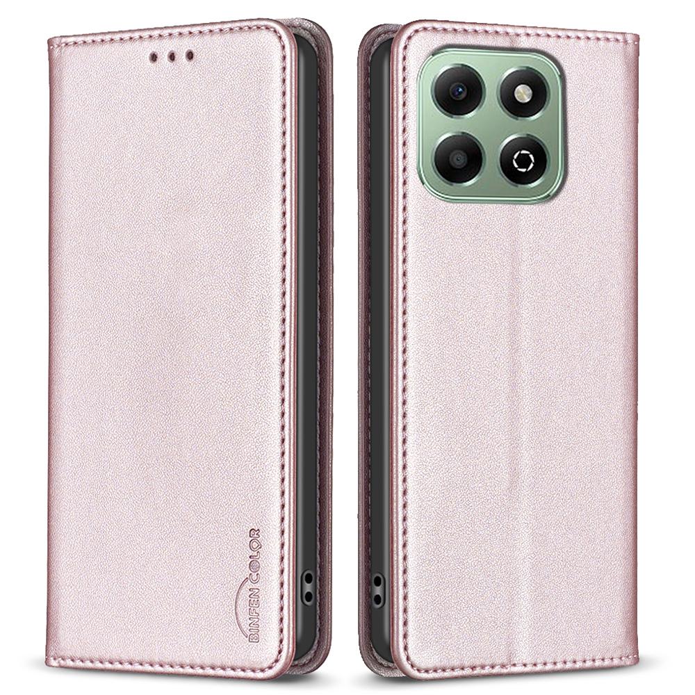 BINFEN COLOR BF18 For Honor X6b 4G Case Card Holder Stand Flip Leather Phone Cover