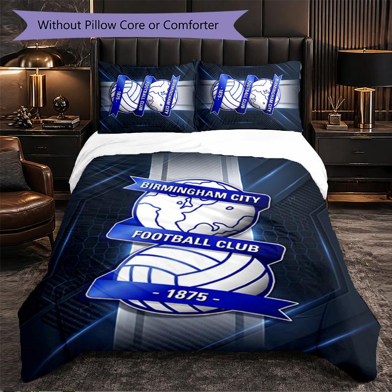 Birmingham City Themed Bedding 3Pcs Duvet Cover Set Decorative Bed Linen For Teen Room Home Decoration