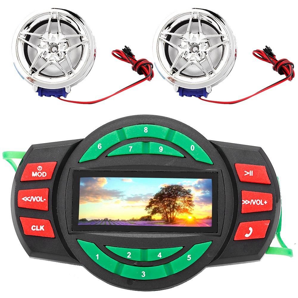Waterproof LCD Motorcycle MP3 Player BT FM Radio Speaker with Phone Charging