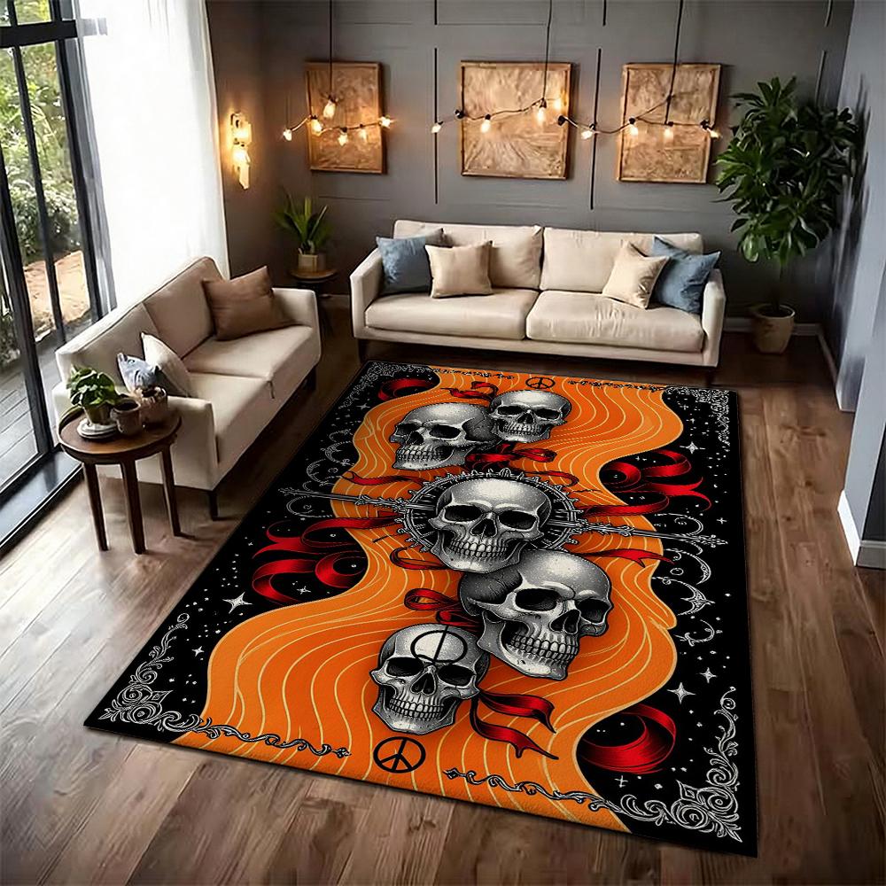 Dark Satanic Black Metal Art Patterned Rug Allseason Carpet For Entryway Home Party Decor Gift For Friends