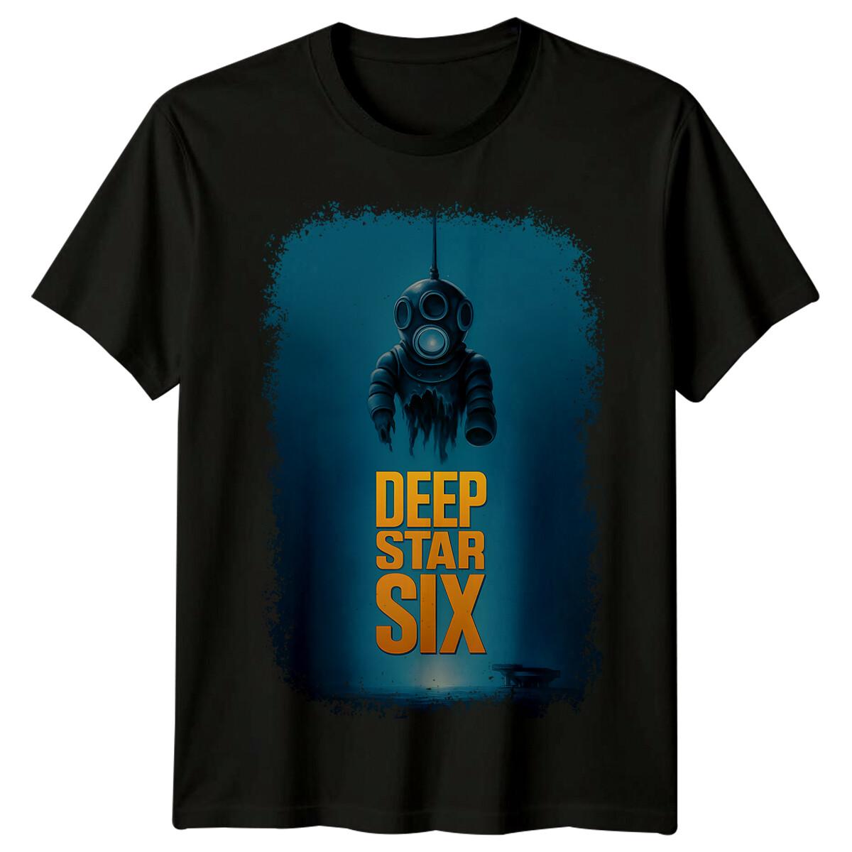 DeepStar Six (1989) Футболка из 100% хлопка в стиле киноплаката Мужские футболки Топ Ретро 80-х Футболка 2XL