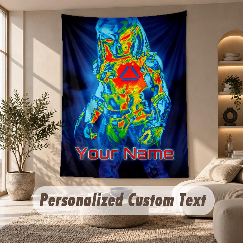 Tapestry Custom Name Text, Wall Hanging Tapestry Home Room DecorPredator