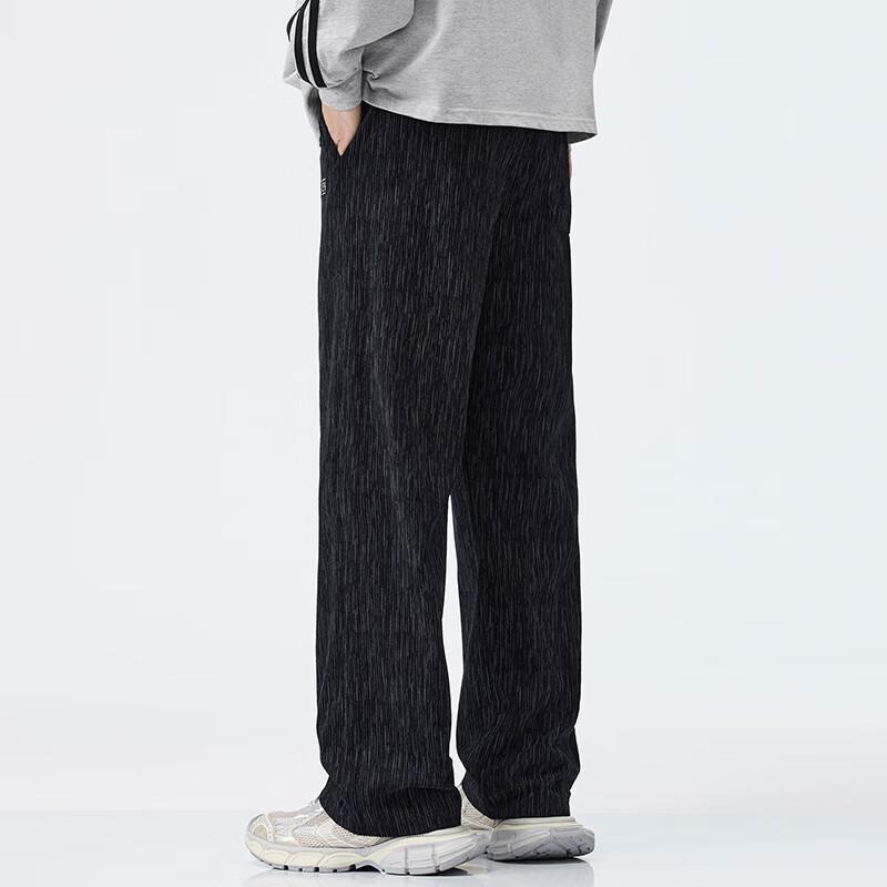 VANCAMEL Men's Embroidered Loose Straight Sweatpants