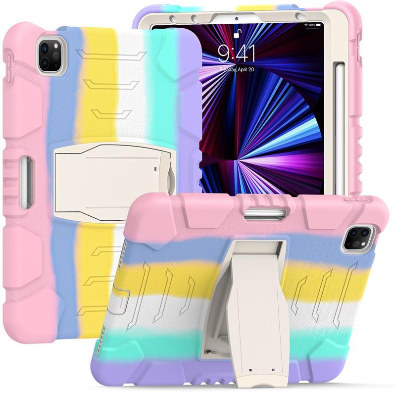 Silicone Full Cover Case With Kickstand IPad Pro 12.9 Inch 11 Shockproof Anti-Slip Heat Dissipation Scratch
